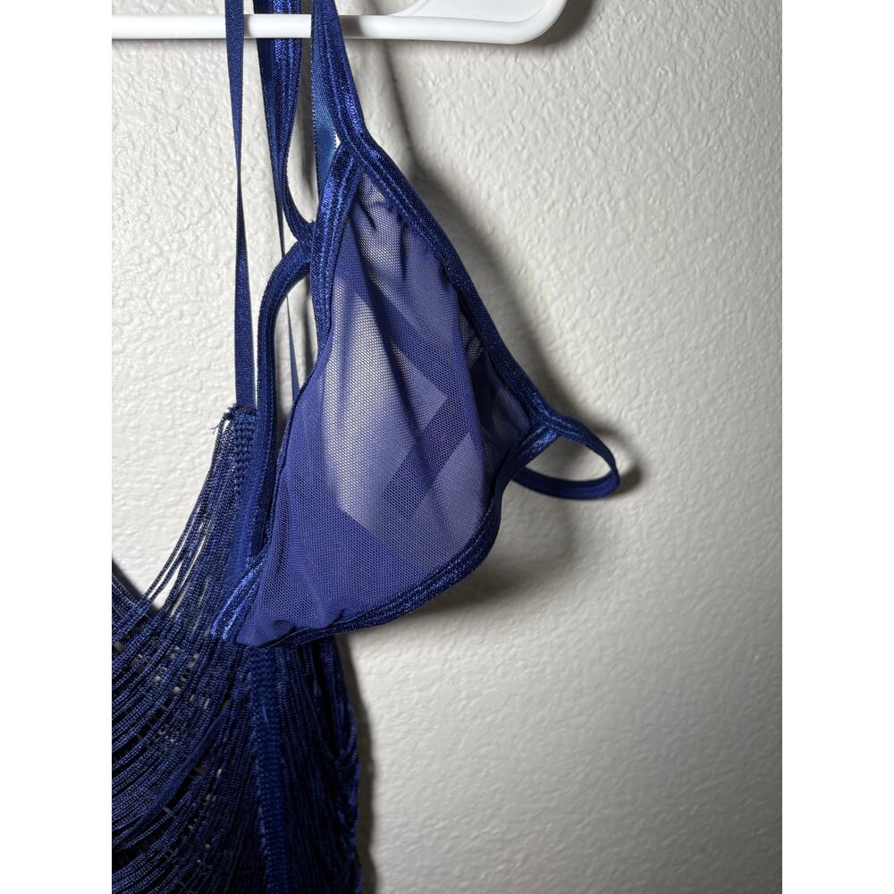 Dreamgirl Navy Fringe Mini Dress with Matching Panty – Size S - Picture 13 of 15